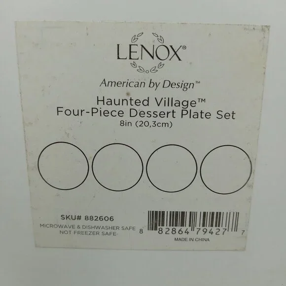 Lenox Haunted Village Four-Piece Place Set Dessert Plate Set 8” - Picture 6 of 16